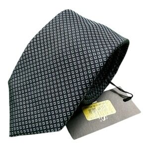 Hugo Boss Mens Blue Geometric Silk Woven 3 Inch Tie Made in Italy 50423298 NWT